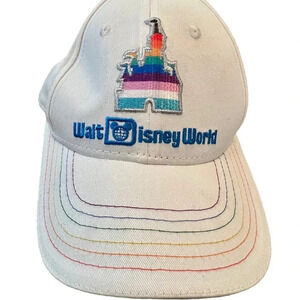 Walt Disney World WDW Cinderella Castle Baseball Cap Pride Collection White